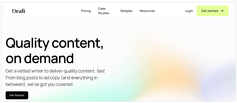 Draft content writing service